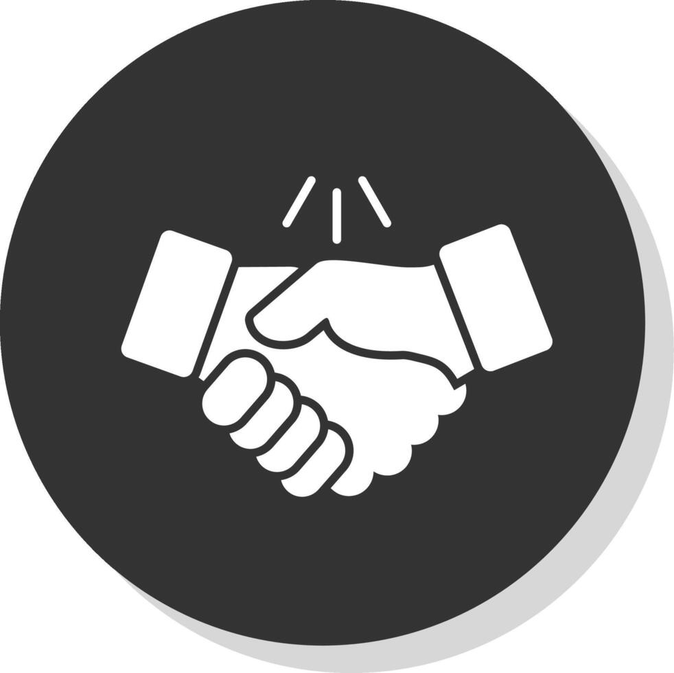 Handshake Glyph Grey Circle Icon vector