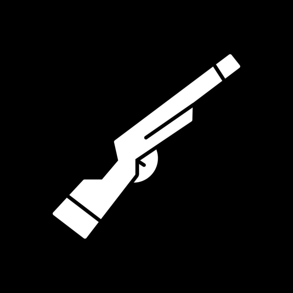 escopeta glifo invertido icono vector