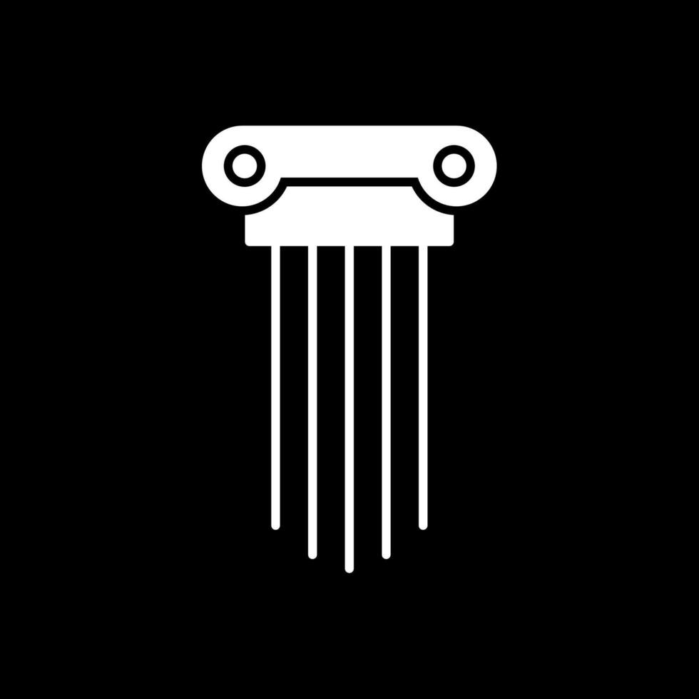 Greek Pillars Glyph Inverted Icon vector