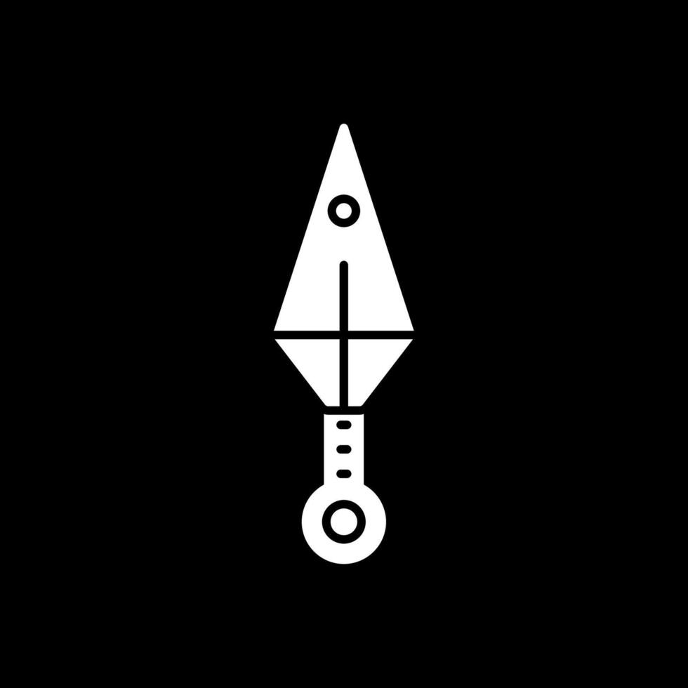 Kunai Glyph Inverted Icon vector