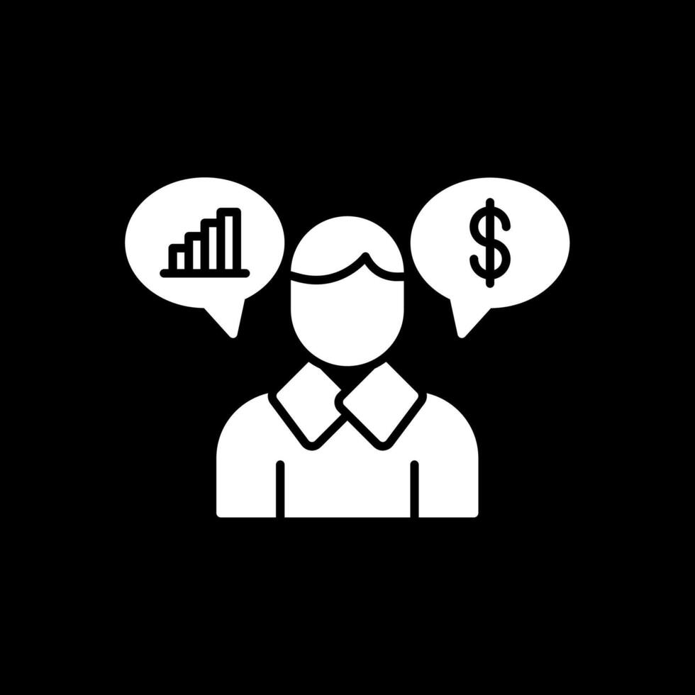 Financial Consultant Glyph Inverted Icon vector