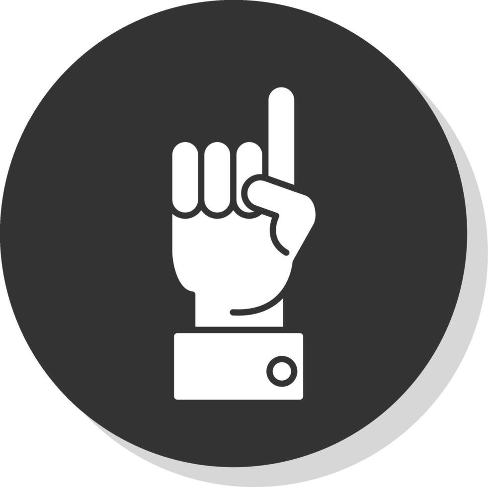 Raised Finger Glyph Grey Circle Icon vector