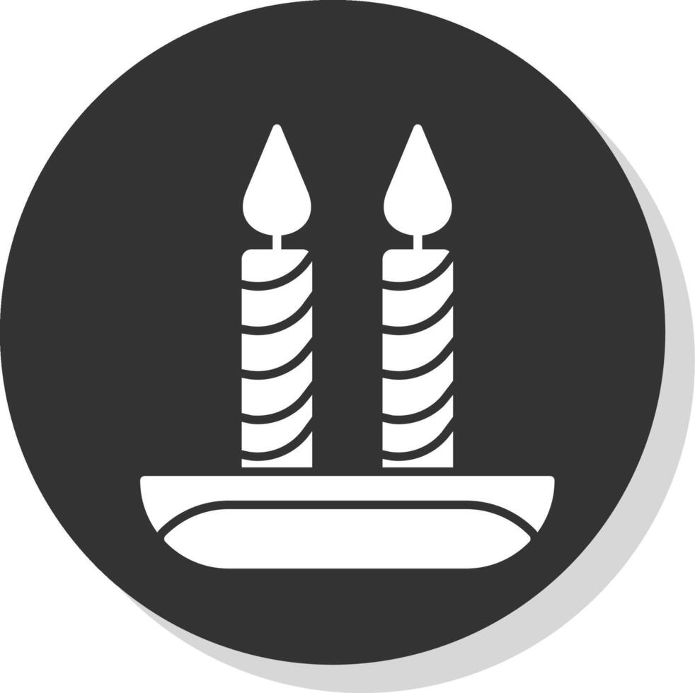 Candle Glyph Grey Circle Icon vector