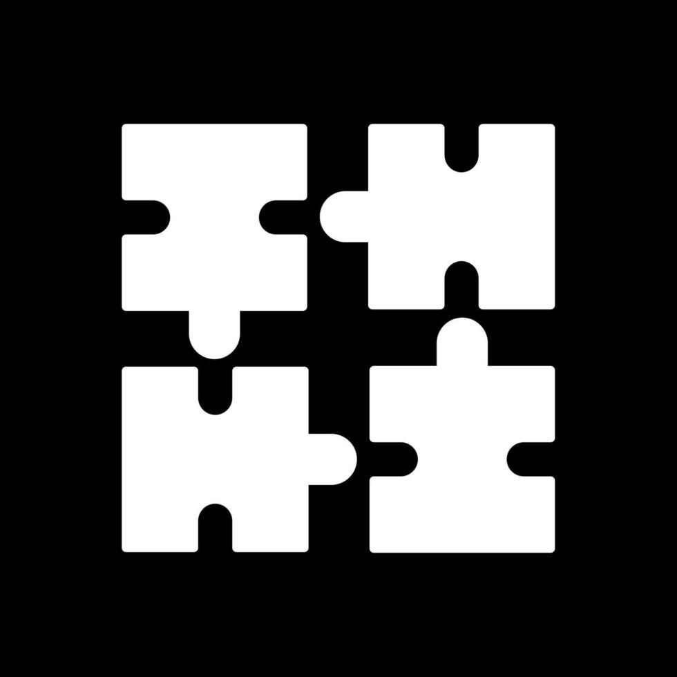 Puzzle Glyph Inverted Icon vector