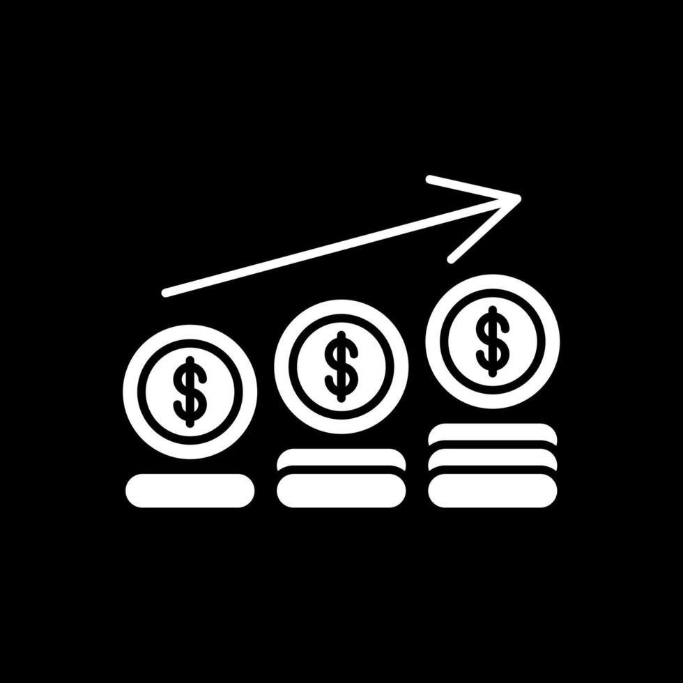 Financial Profit Glyph Inverted Icon vector