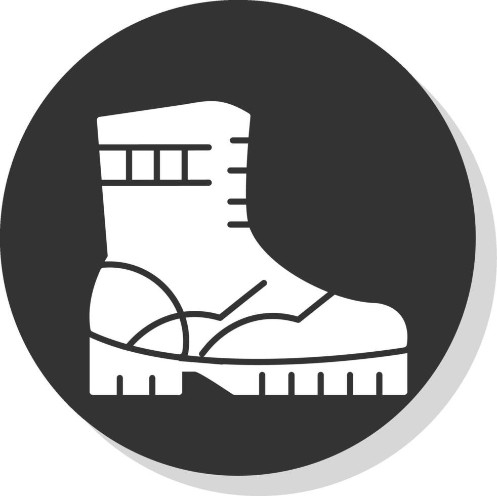 bota glifo gris circulo icono vector