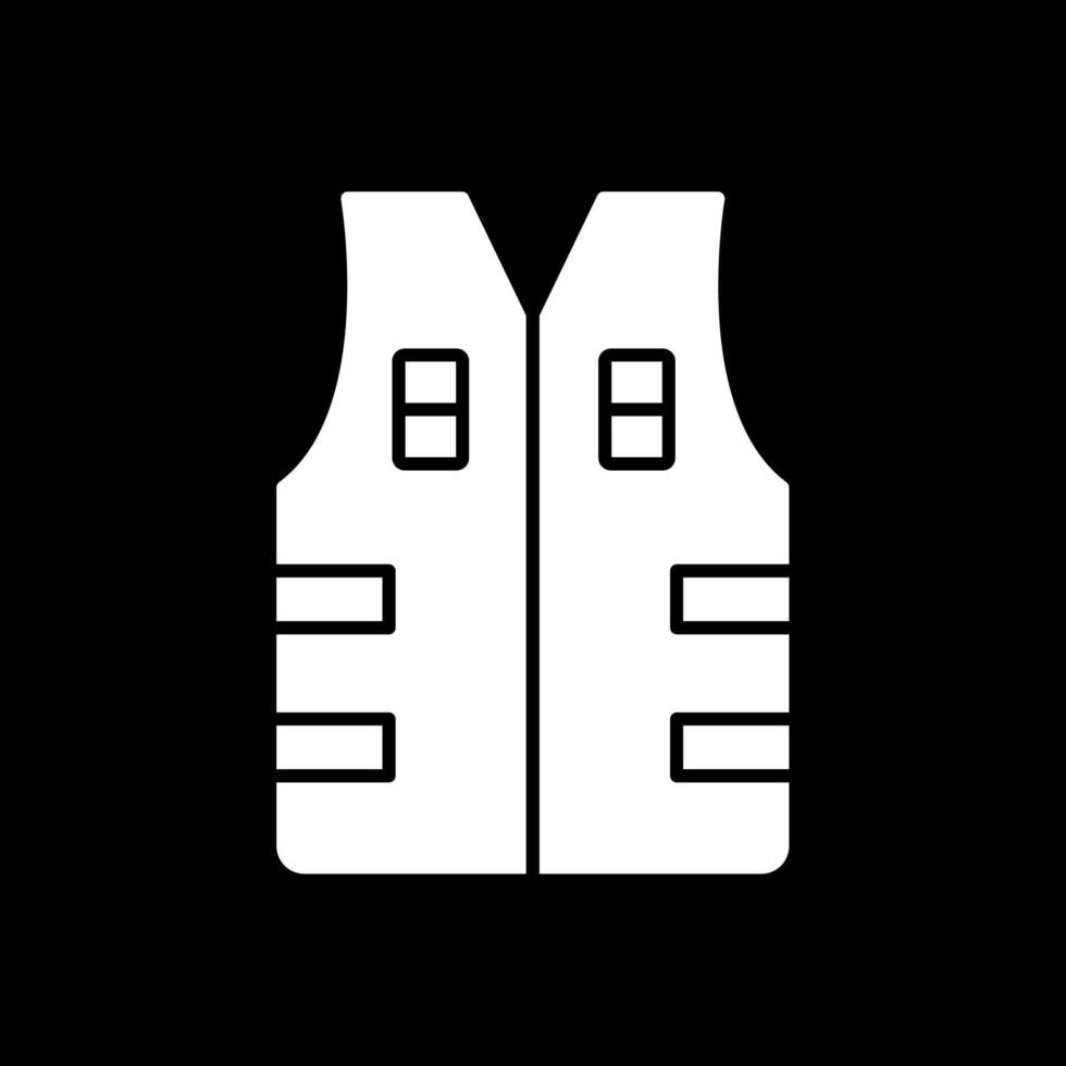 Bullet Proof Vest Glyph Inverted Icon vector