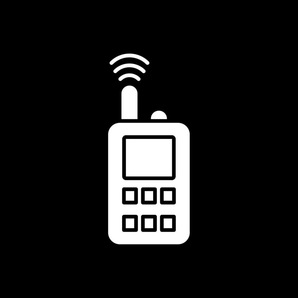 icono de glifo de walkie talkie invertido vector