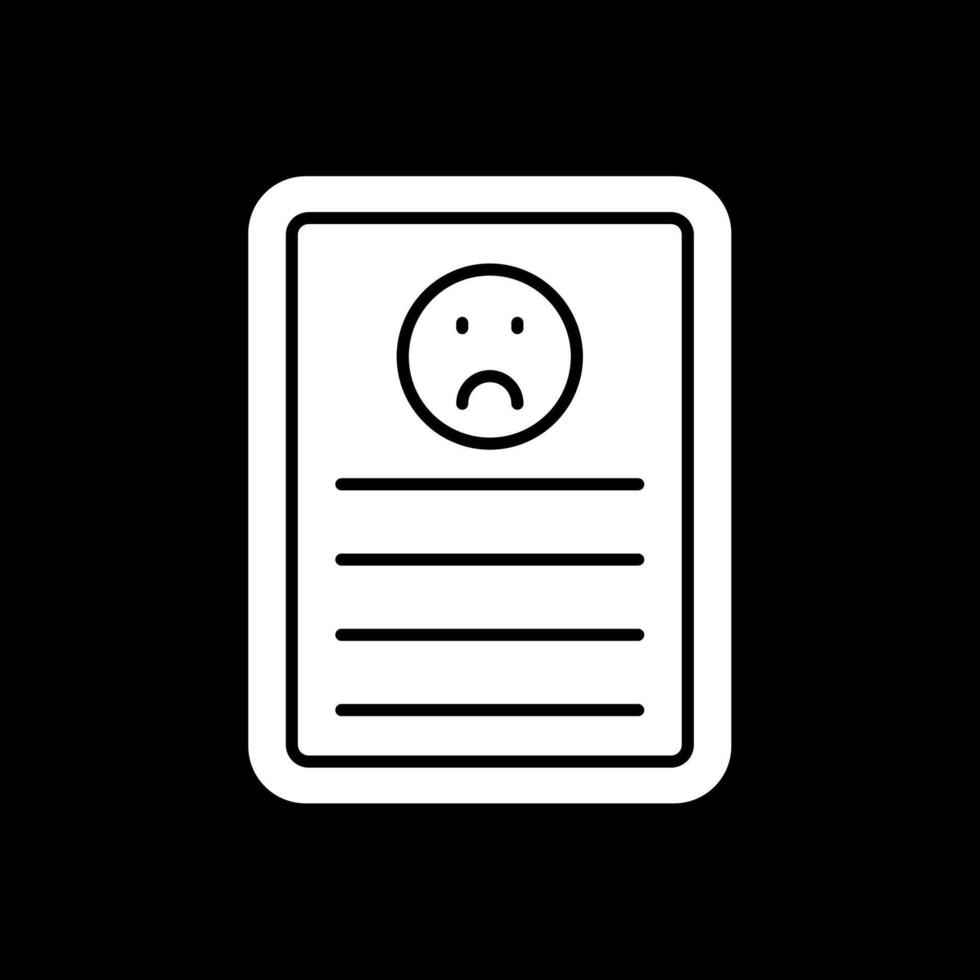 Complaint Glyph Inverted Icon vector