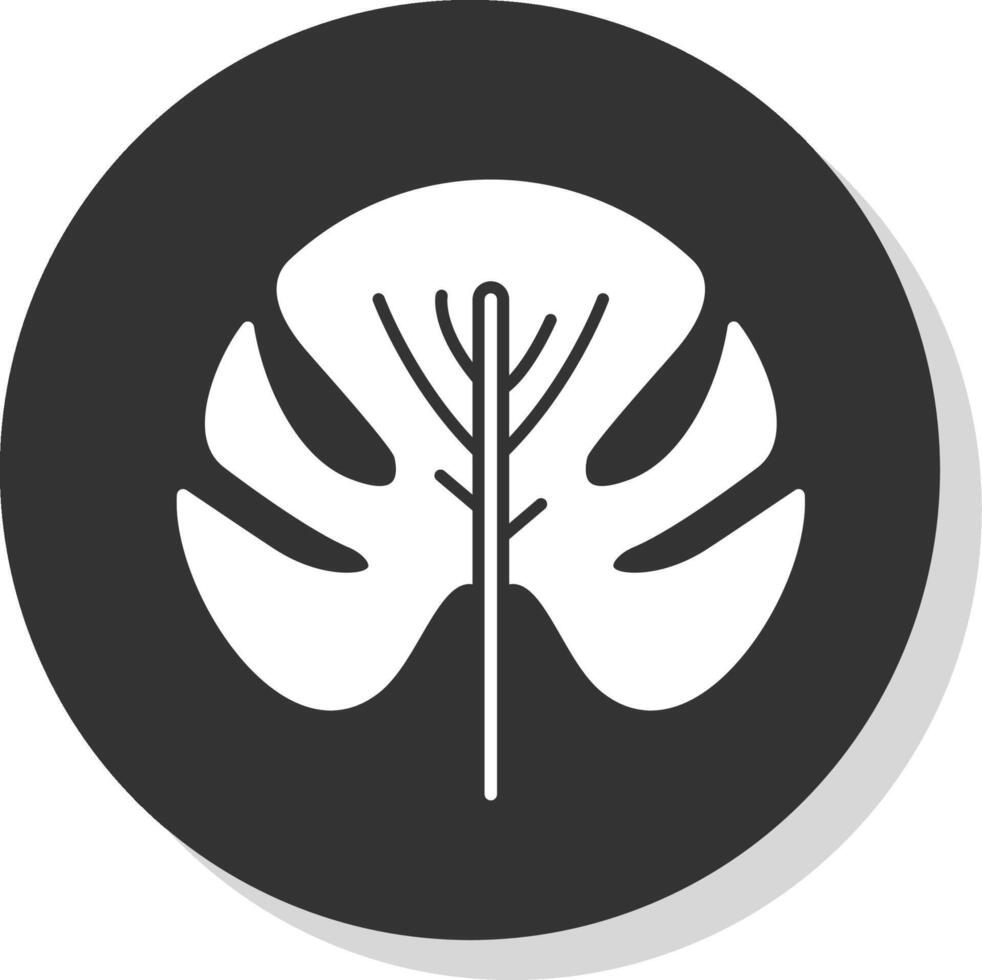 Monstera Glyph Grey Circle Icon vector