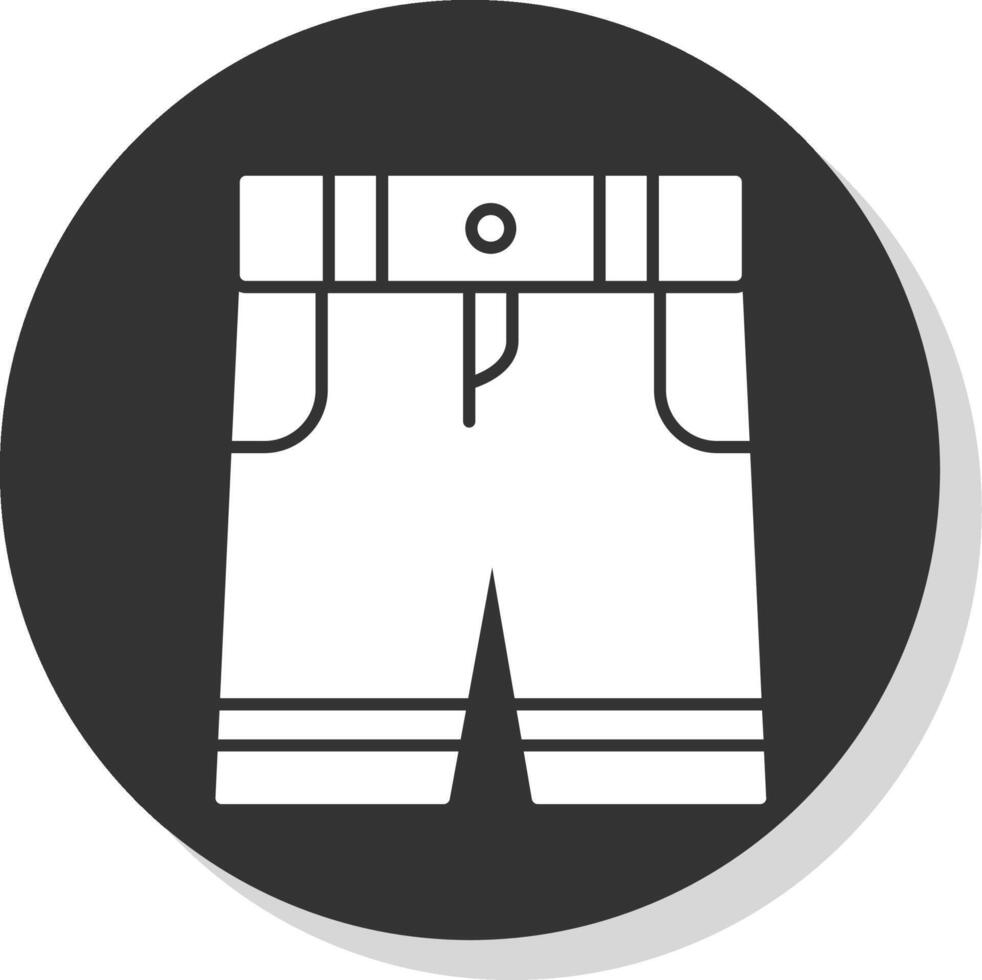 pantalones cortos glifo gris circulo icono vector