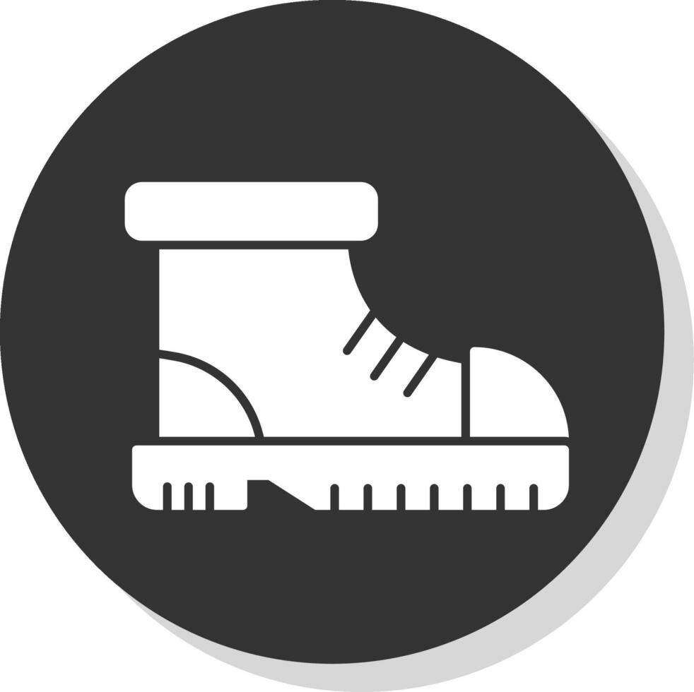 bota glifo gris circulo icono vector