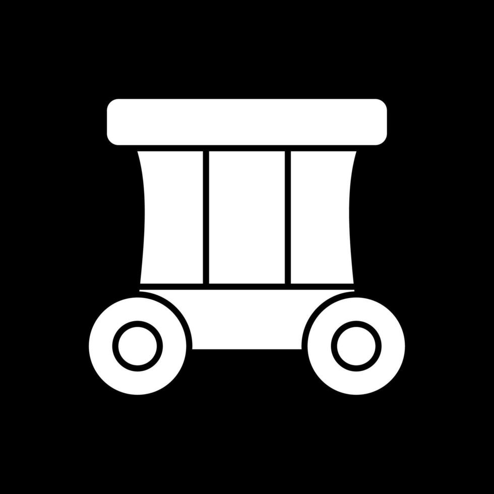 Carriage Glyph Inverted Icon vector