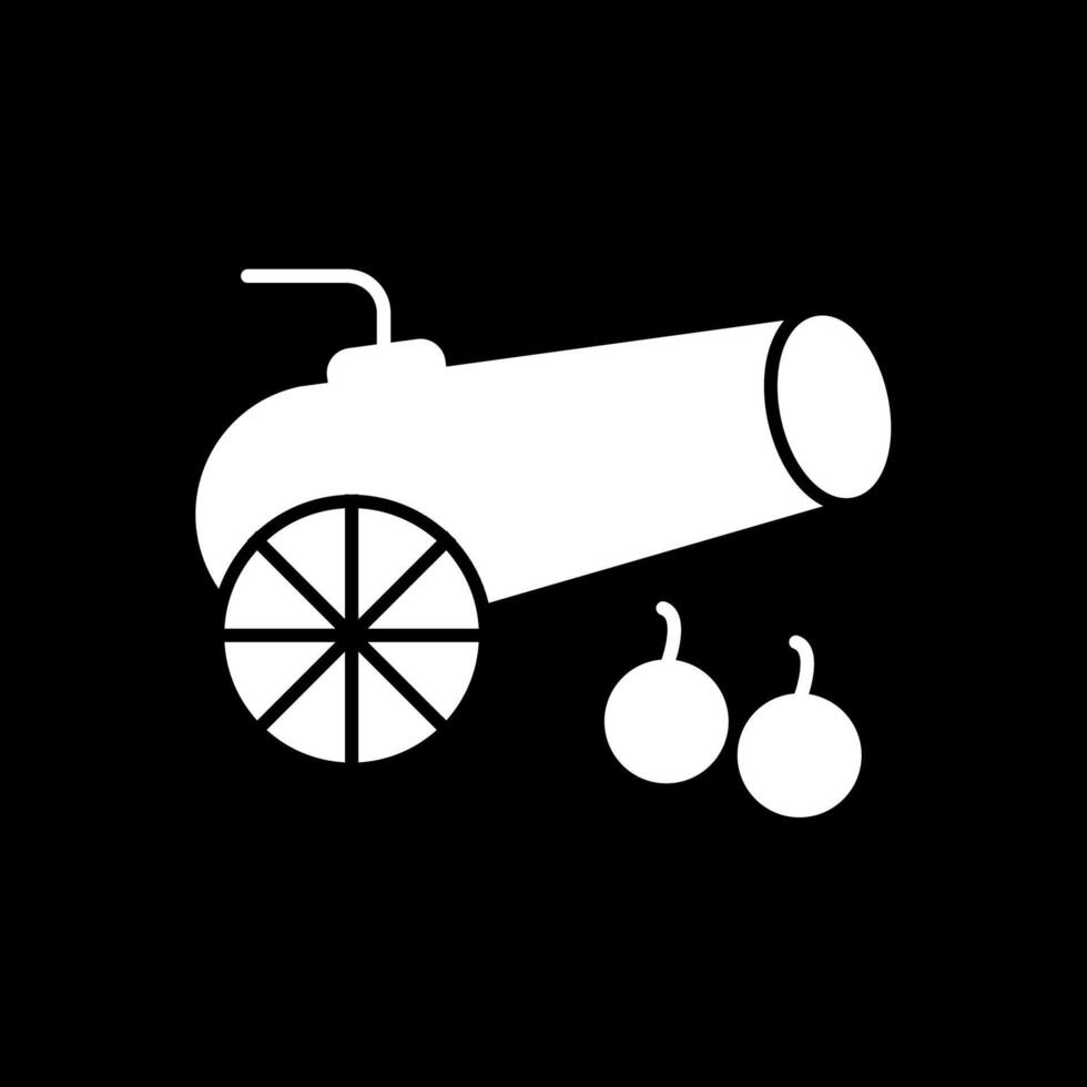 Cannon Glyph Inverted Icon vector