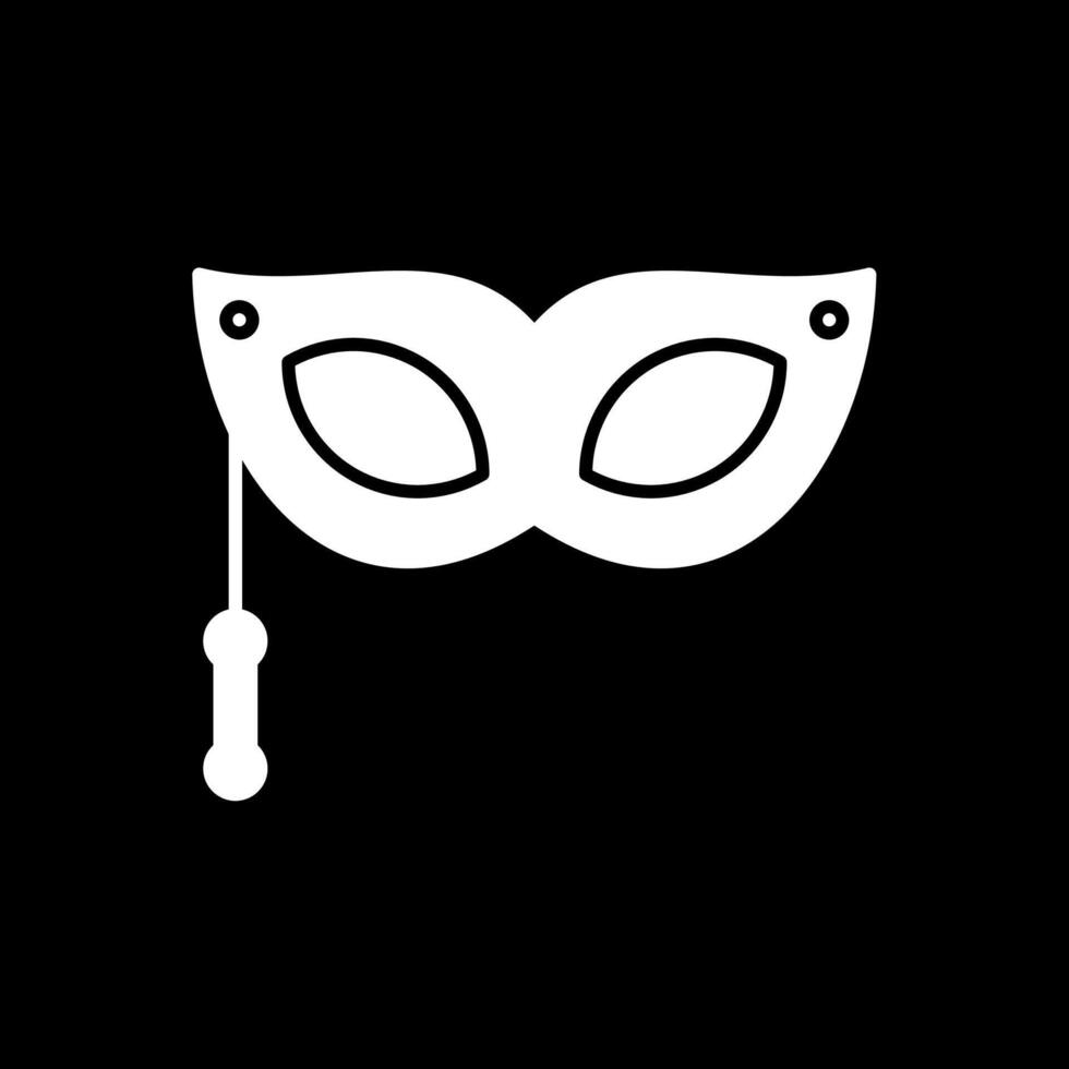ojo máscara glifo invertido icono vector