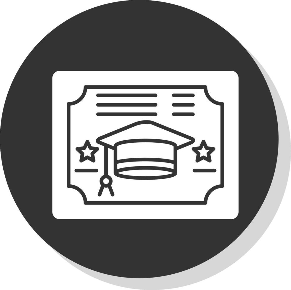 Diploma Glyph Grey Circle Icon vector