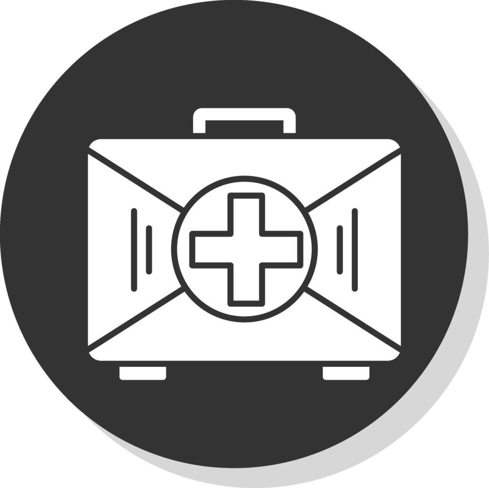 First Aid Kit Glyph Grey Circle Icon vector