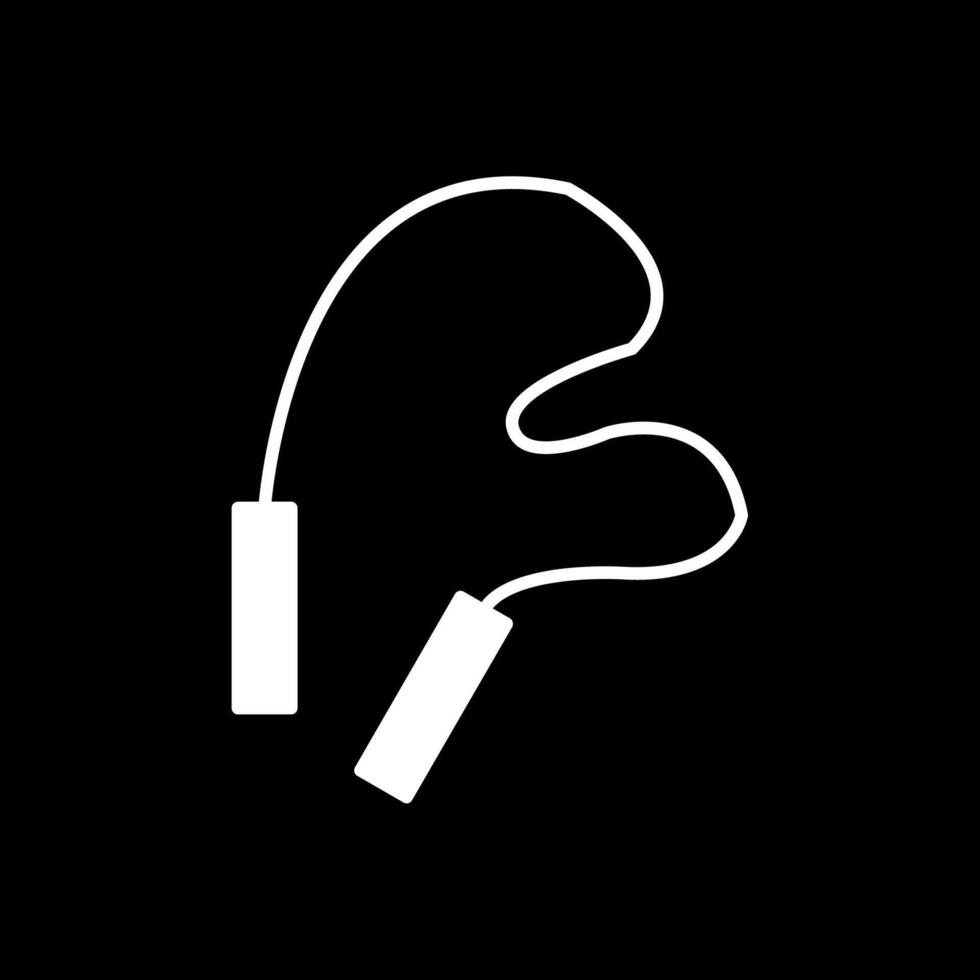 Jumping Rope Glyph Inverted Icon vector