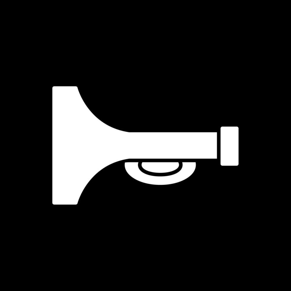 Horn Glyph Inverted Icon vector