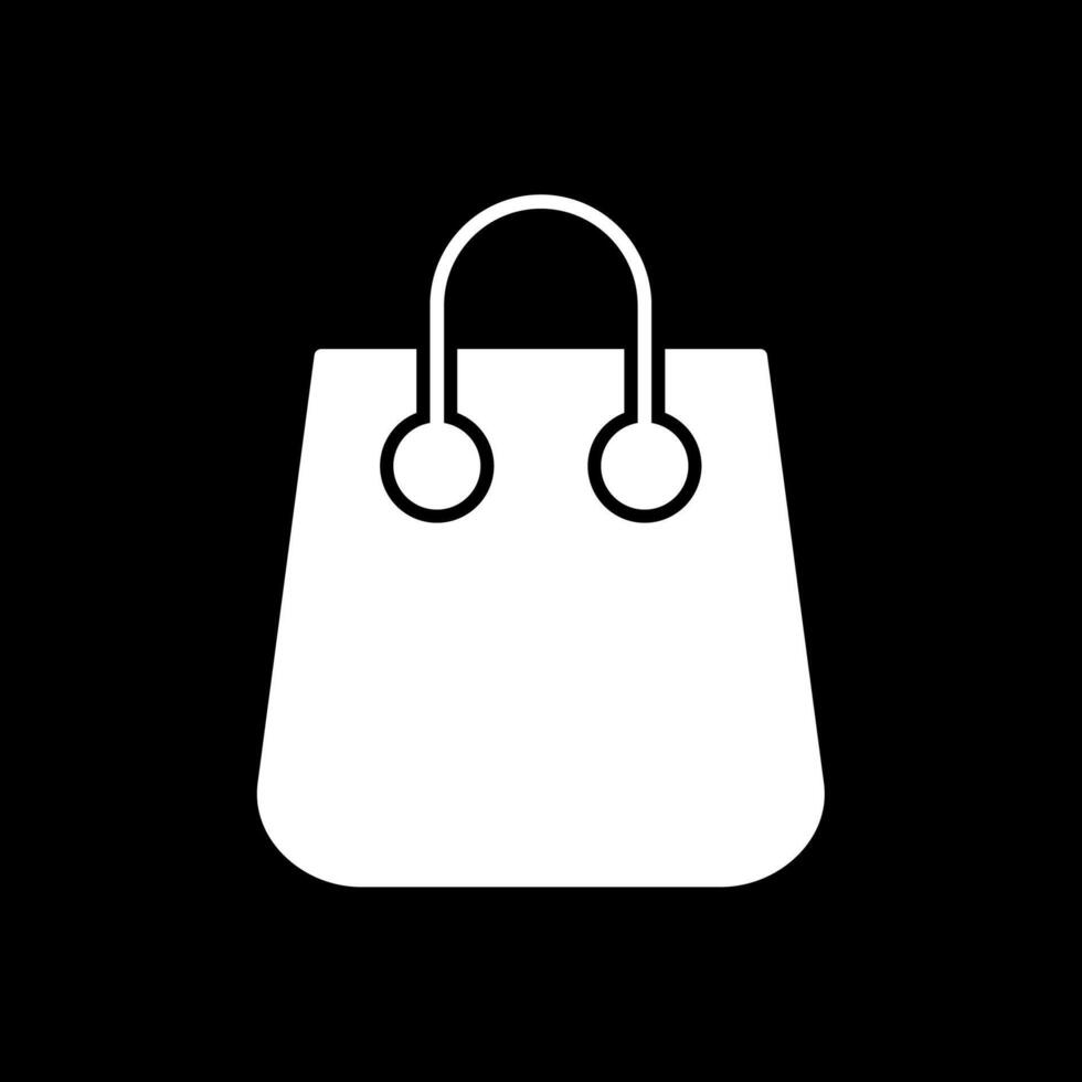 icono de glifo de bolsa invertido vector