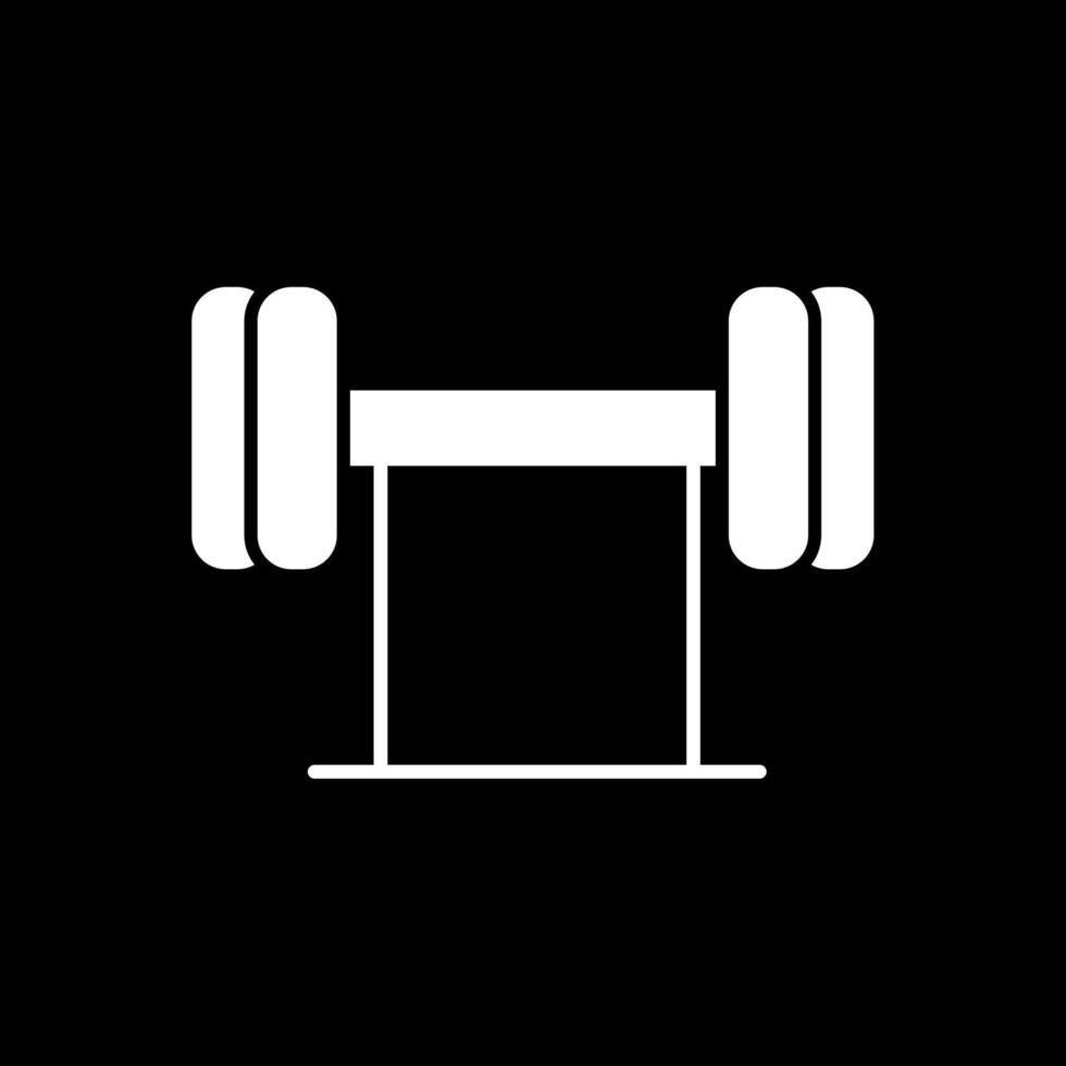 Barbell Glyph Inverted Icon vector