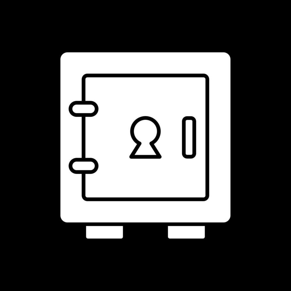 Locker Glyph Inverted Icon vector