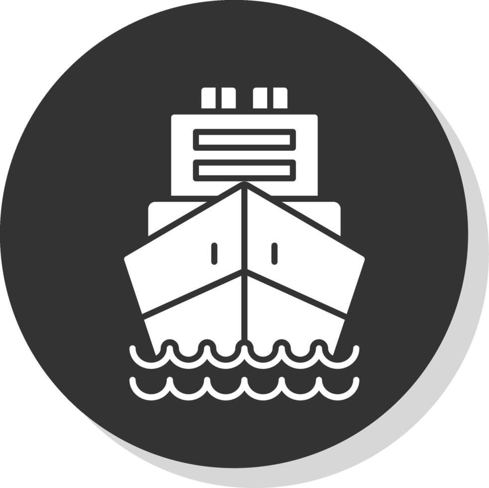 Logistics Ship Glyph Grey Circle Icon vector