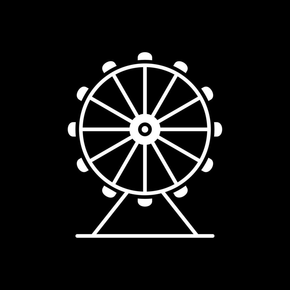 Ferris Wheel Glyph Inverted Icon vector