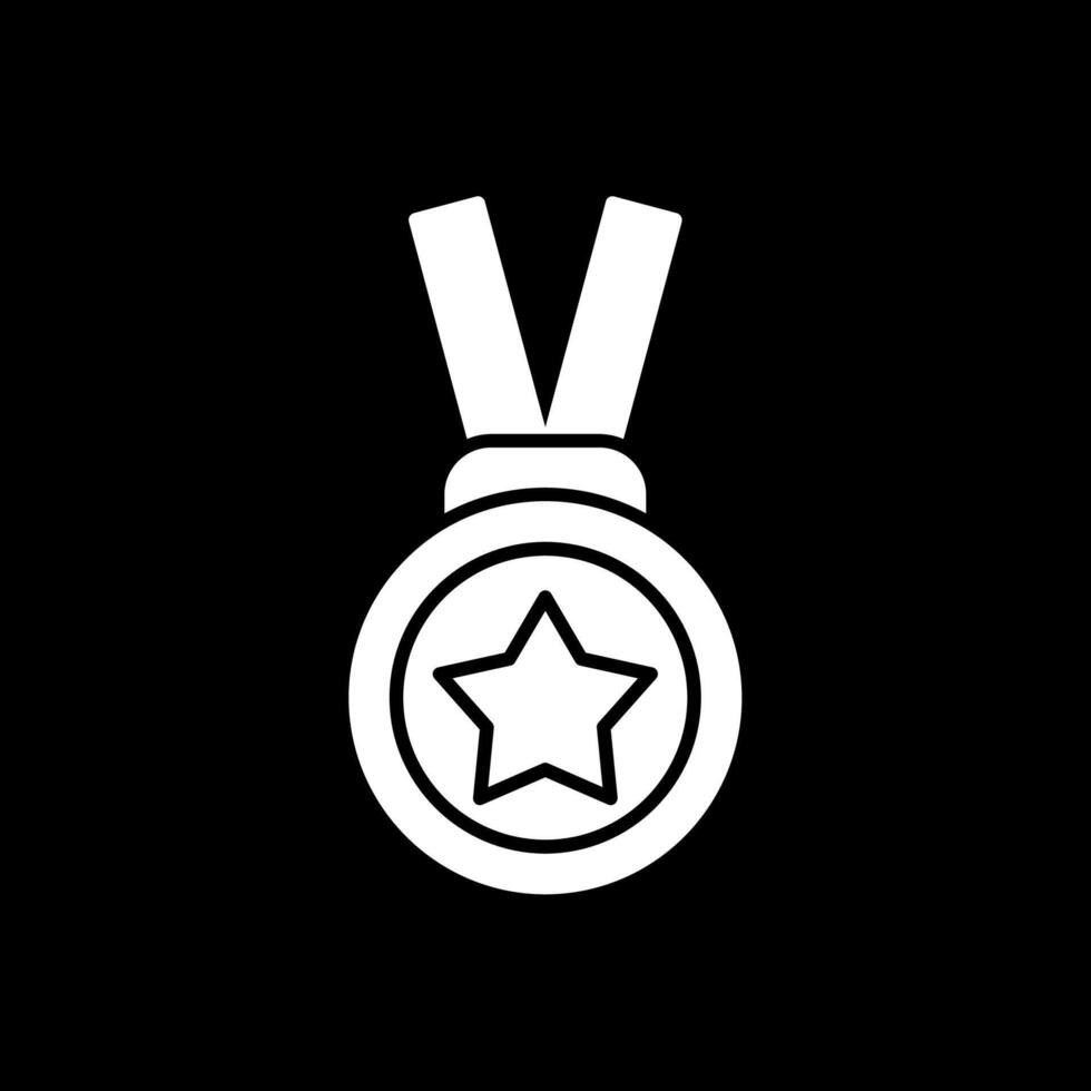 Gold Medal Glyph Inverted Icon vector