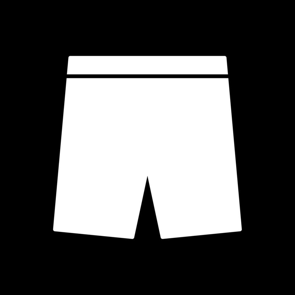 icono de glifo invertido de pantalones cortos vector