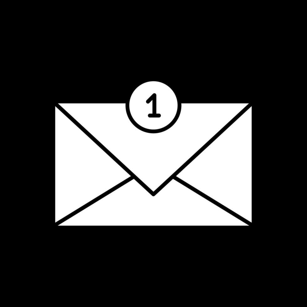 Inbox Glyph Inverted Icon vector
