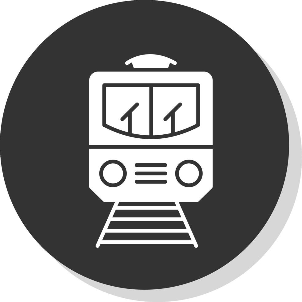 Train Glyph Grey Circle Icon vector