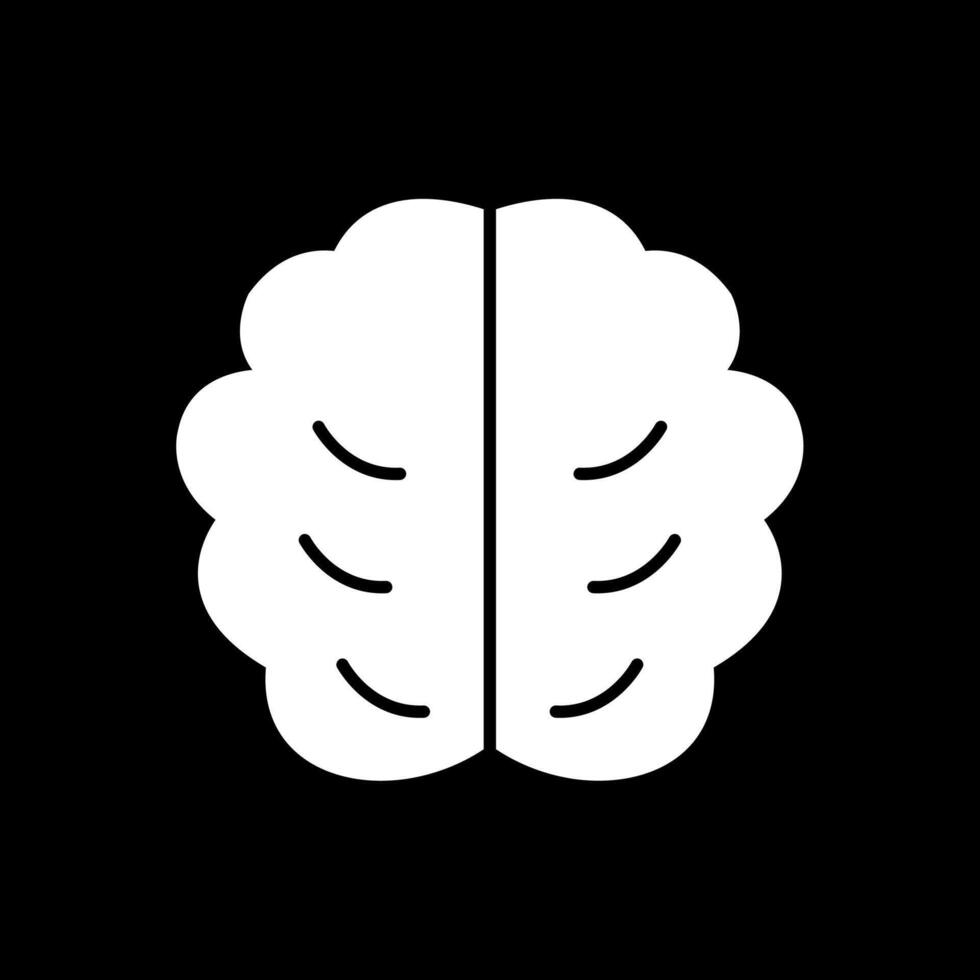 Brain Glyph Inverted Icon vector