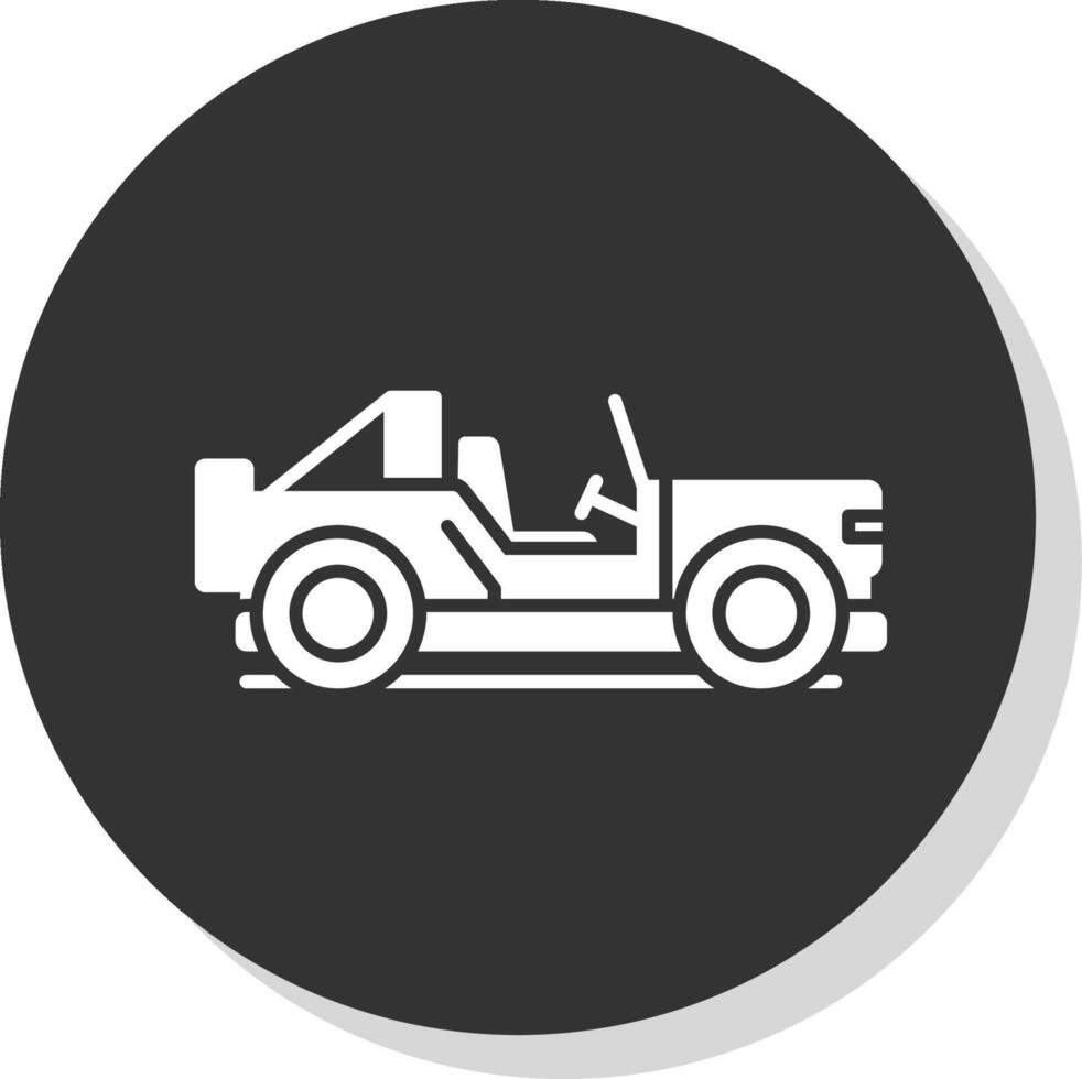 Safari Jeep Glyph Grey Circle Icon vector