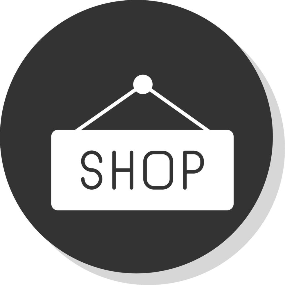 Shop Sign Glyph Grey Circle Icon vector