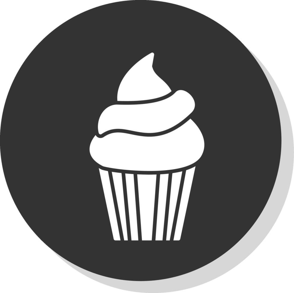 Cupcake Glyph Grey Circle Icon vector