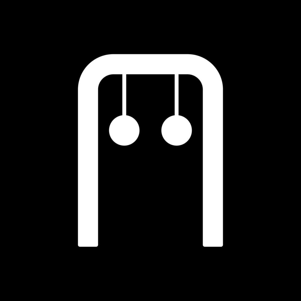 Gymnastic Rings Glyph Inverted Icon vector