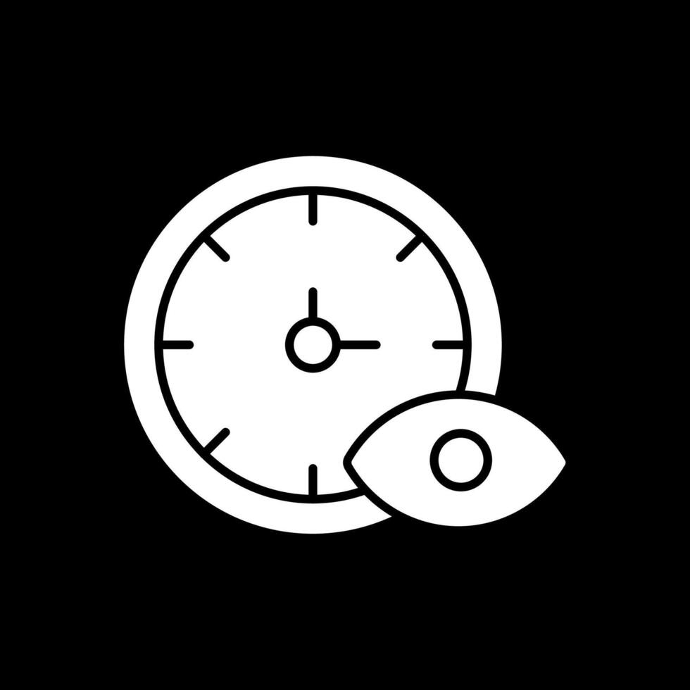 hora rastreo glifo invertido icono vector