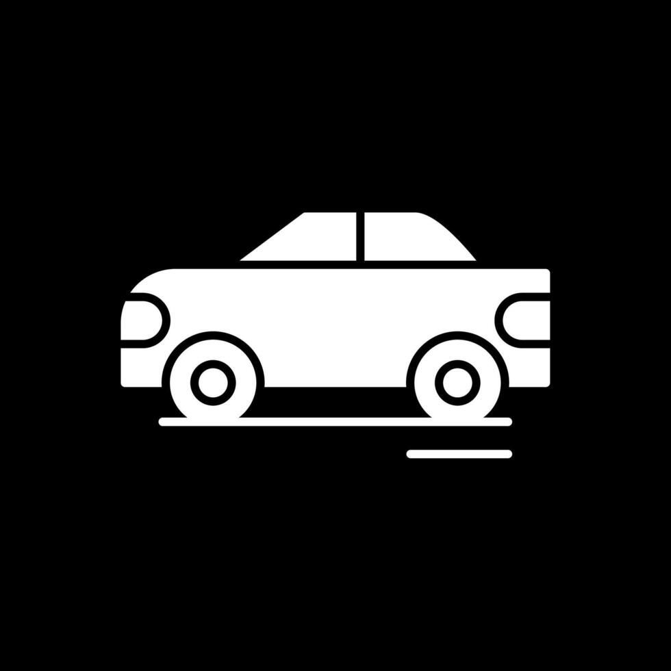 Race Car Glyph Inverted Icon vector