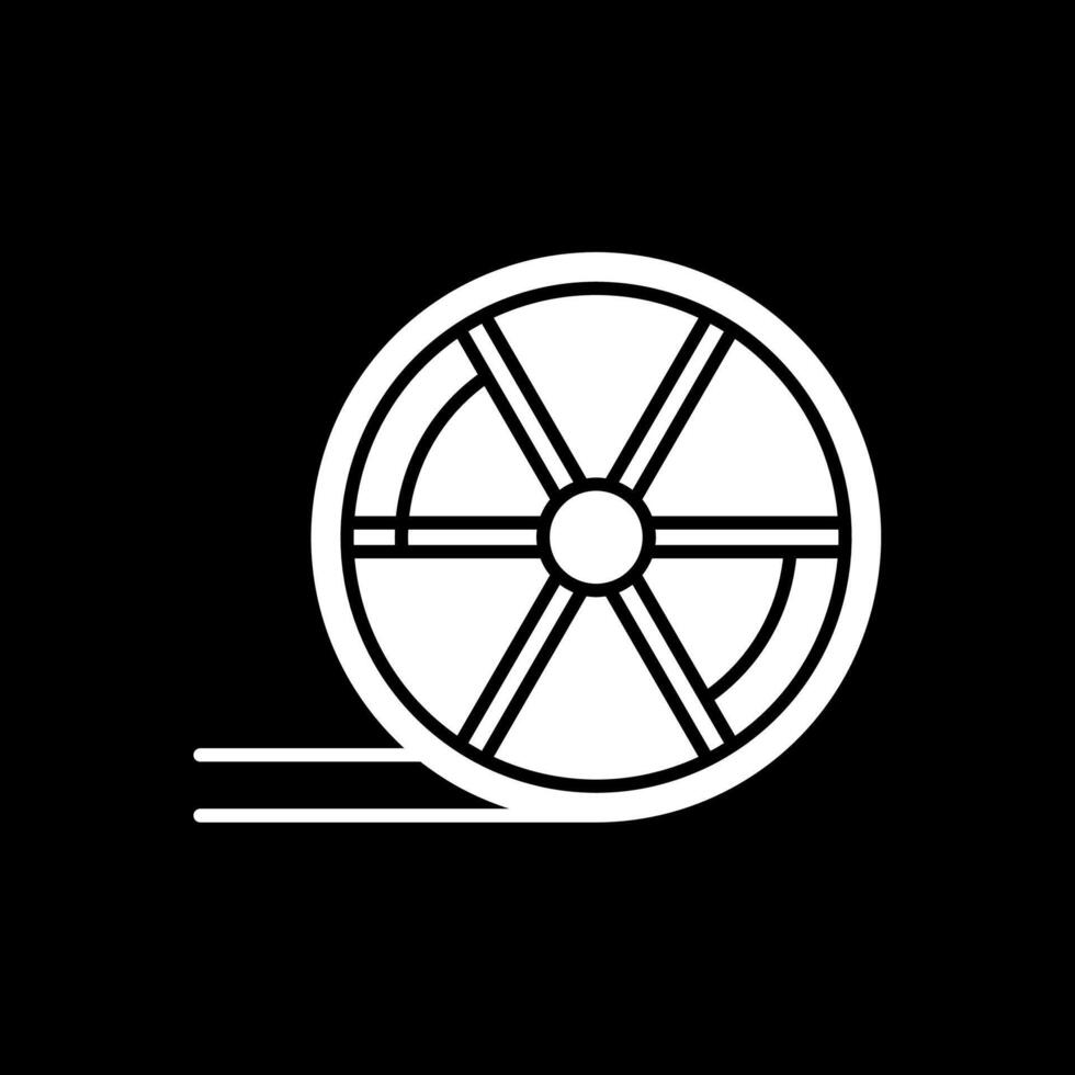 Wheel Glyph Inverted Icon vector