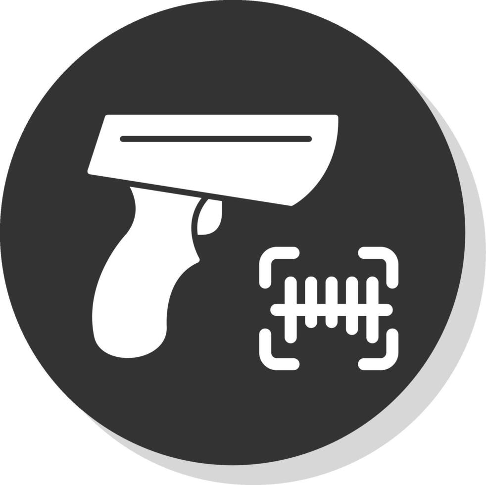 Barcode Scanner Glyph Grey Circle Icon vector