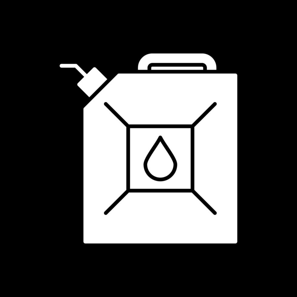 Gas Can Glyph Inverted Icon vector