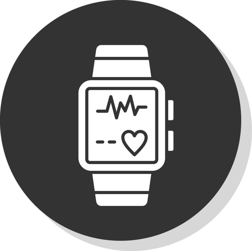 Smart Watch Glyph Grey Circle Icon vector