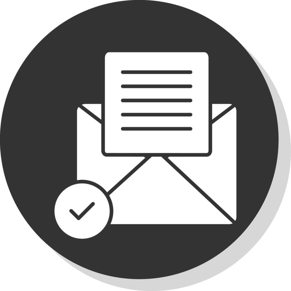 Open Email Glyph Grey Circle Icon vector
