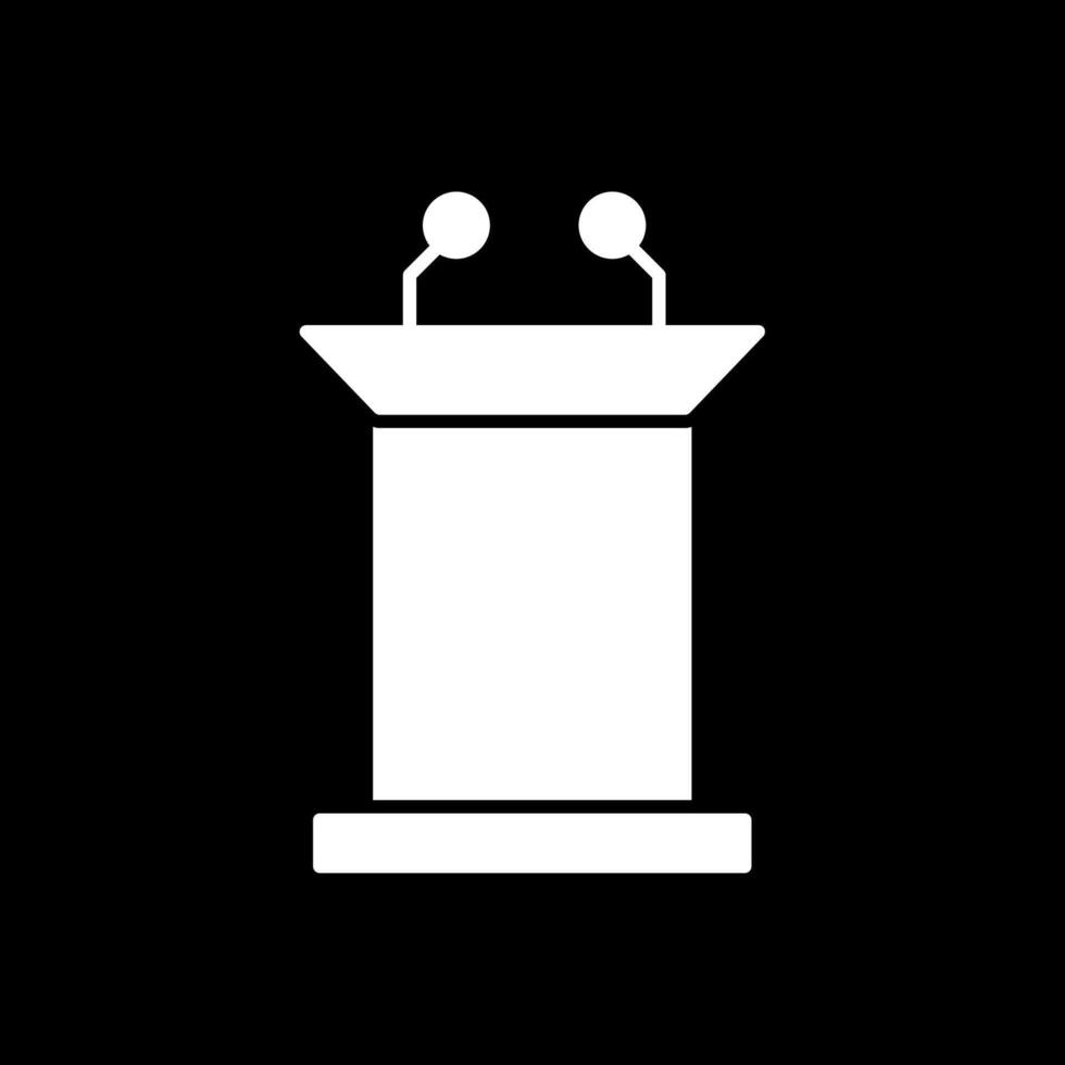 Podium Glyph Inverted Icon vector