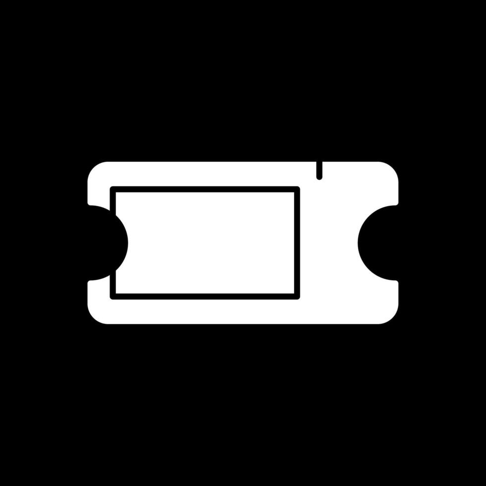 Ticket Glyph Inverted Icon vector