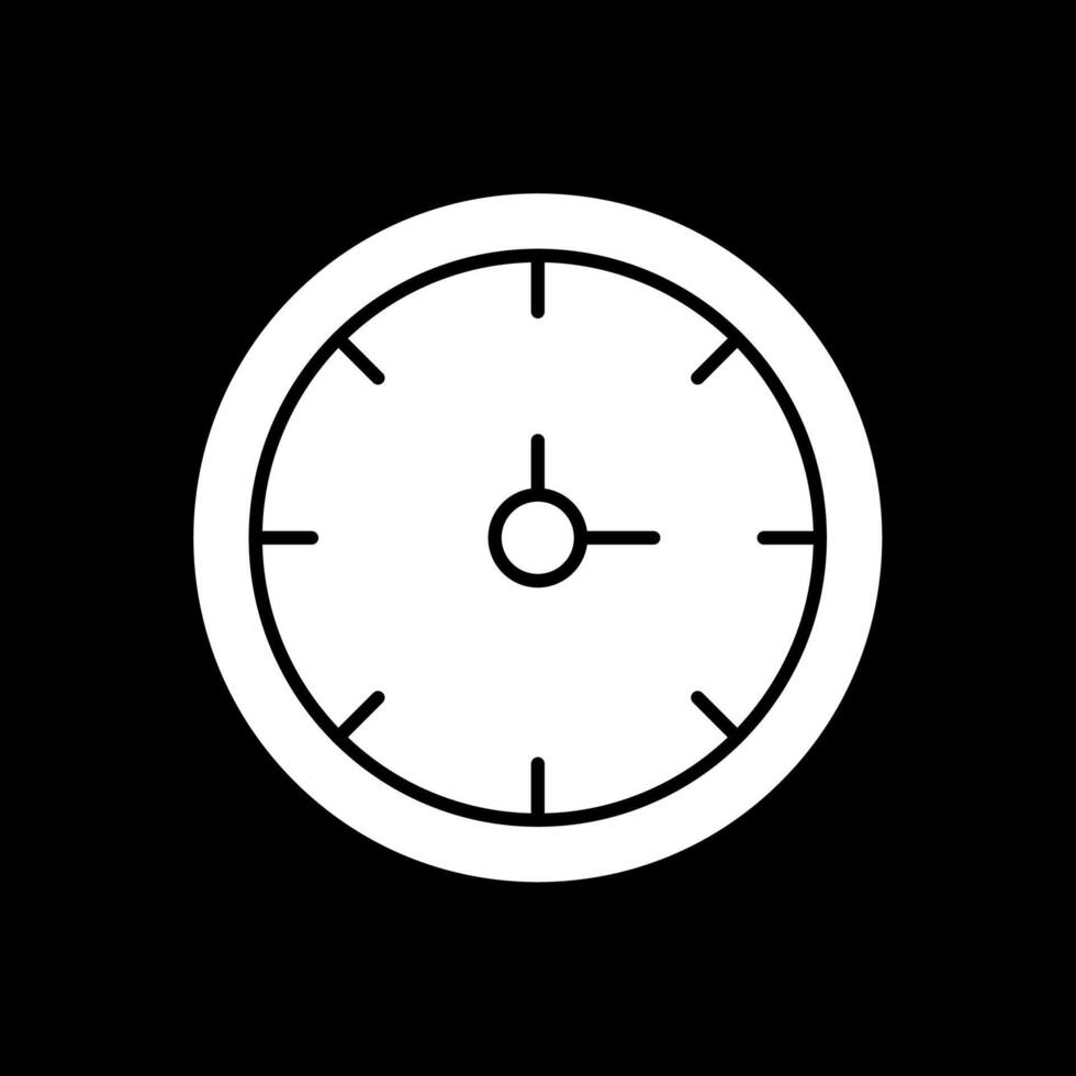 Clock Glyph Inverted Icon vector