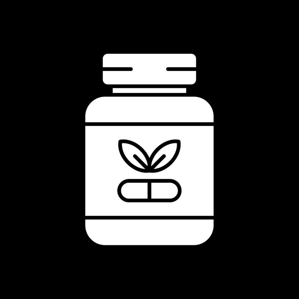 suplementos glifo invertido icono vector