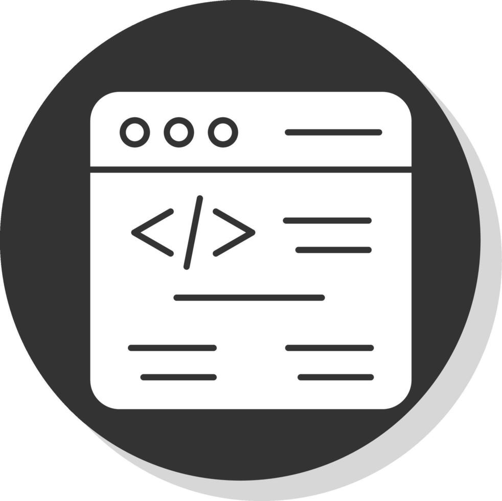 Web Coding Glyph Grey Circle Icon vector