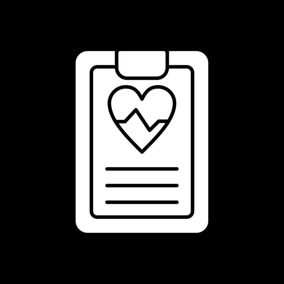 Daily Health App Glyph Inverted Icon vector
